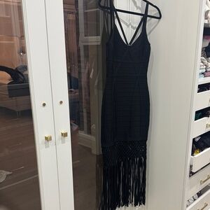 Elegant Black Fringe Dress